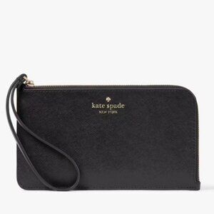 NEW Kate Spade Lucy Medium L-zip Wristlet in Black